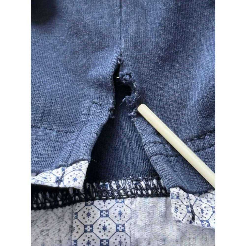 Sarah‎ Louise Girl's Polo Shirt Size 2Y Navy Blue Cotton Blend Geometric Trim